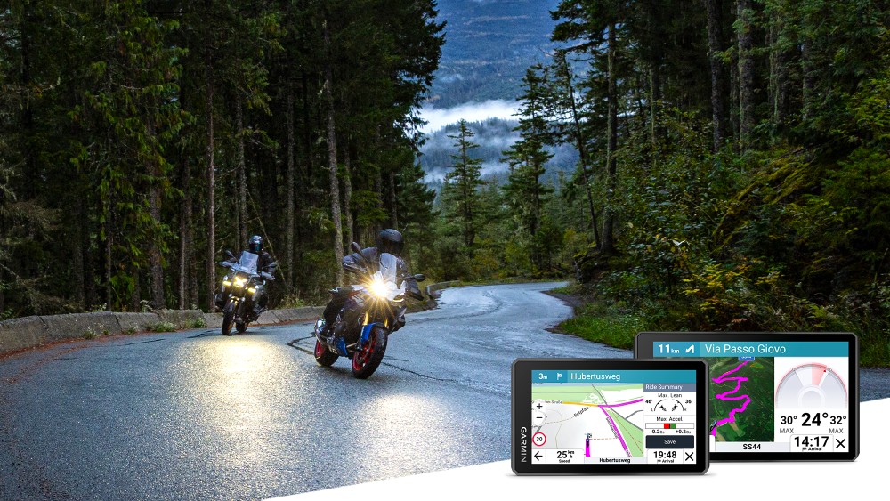 GPS för motorcyklar visar kurvornas lutningsvinkel