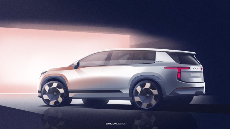 Skoda visar skisser av helt nya elektriska Peaq