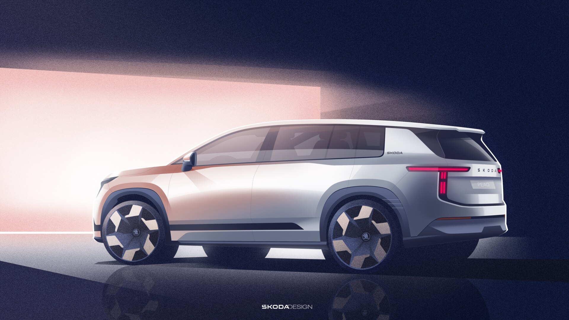 Skoda visar skisser av helt nya elektriska Peaq