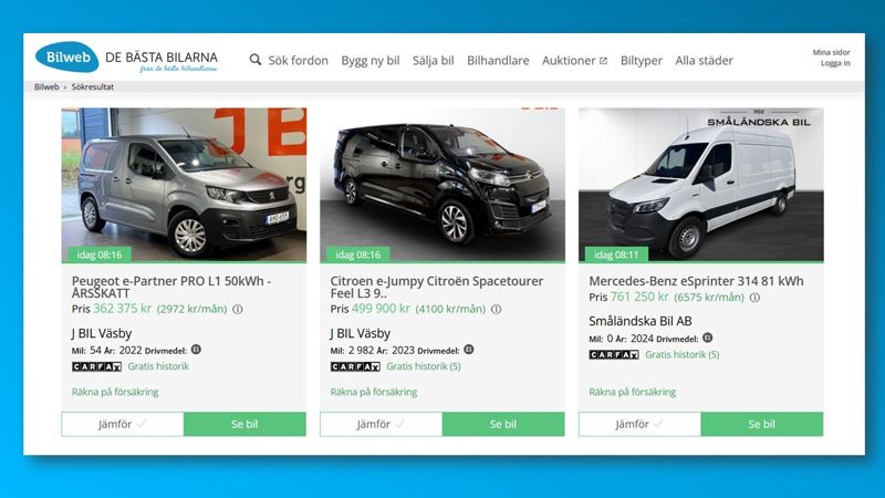 Stark ökning av laddbara lätta lastbilar