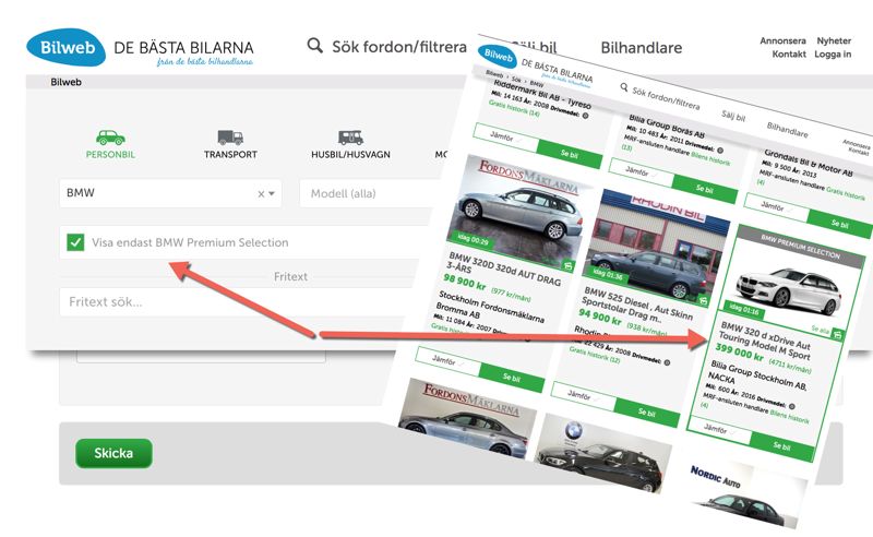 Begagnatprogrammen BMW Premium Selection och MINI NEXT i samarbete med Bilweb