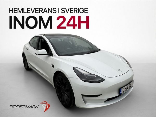 Tesla Model 3 Performance AWD AP Kamera Skinn Navi SV-Såld - 2022
