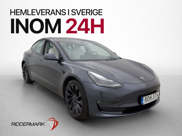 Tesla Model 3 Performance Ljus interiör Värmepump Autopilot - 2021