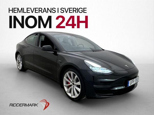 Tesla Model 3 Performance AWD 513hk Pano AP Kamera Skinn - 2021
