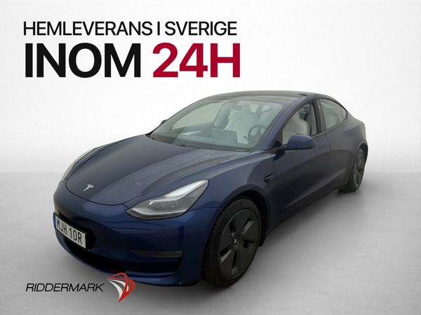 Tesla Model 3 Long Range AWD Ljus Interiör Pano Skinn Moms - 2021