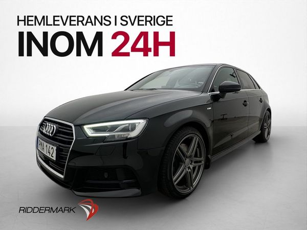 Audi A3 2.0 TFSI Q S-Line Halvskinn Sportratt Adpt-fart Drag - 2018