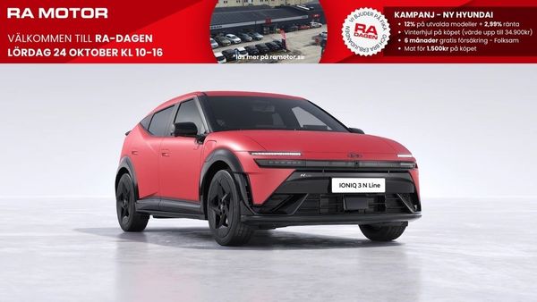 Hyundai Ioniq 3 2,99% ränta |Long Range - N Line Evo - 2027