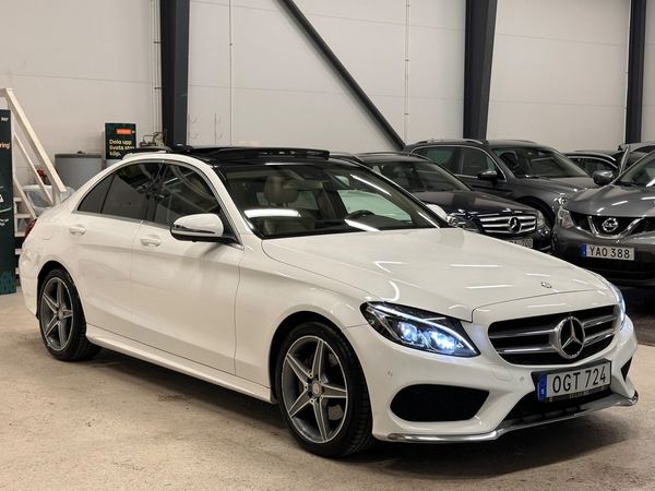 Mercedes C220 D 170HK AMG PANORAMA BURM 360°KAM NAVI DRAG 1 ÄGARE - 2017