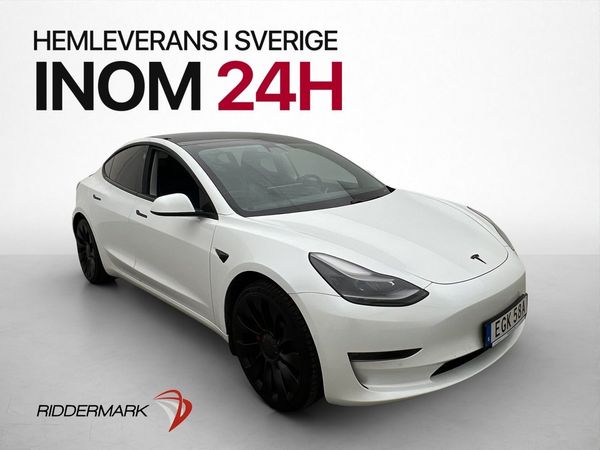 Tesla Model 3 Performance 513hk Autopilot Navi Kamera Läder - 2021