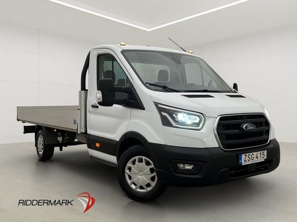 Ford Transit 350 FLAKBIL LÅNGFLAK Värmare 3-Sit CARPLAY Moms - 2021
