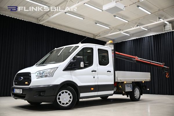 Ford Transit 350 170HK Dubbelhytt|6-Sits|Kranbil|Flak|NyKamrem|Moms - 2019