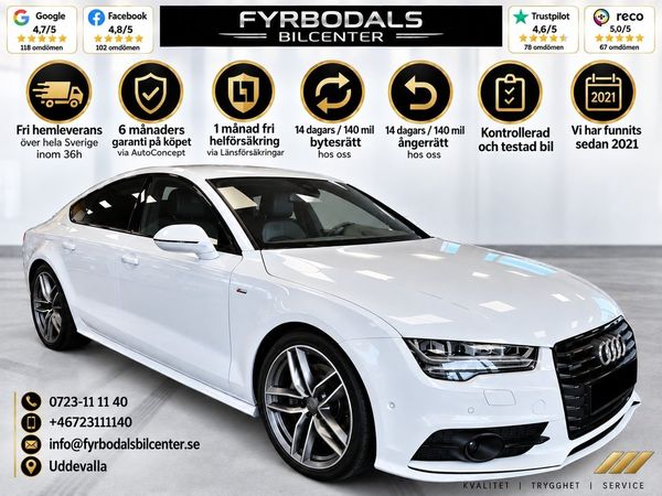 Audi A7 3,0 TDI 245hk Quattro S-Line Kamera HUD Drag 2236kr/mån - 2016
