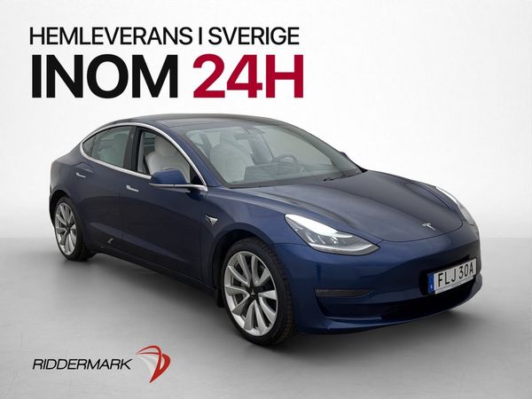 Tesla Model 3 Long Range AWD Ljus Interiör Drag Pano Kamera - 2019