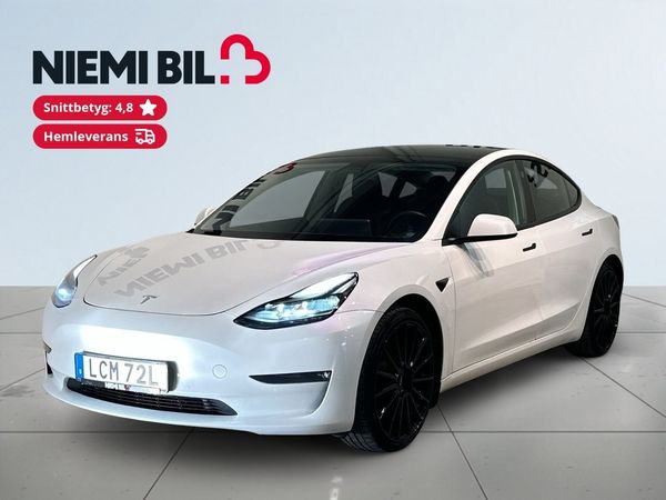 Tesla Model 3 Long Range AWD Värmepump Drag Skinn GPS Pano SoV - 2021