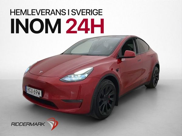 Tesla Model Y Long Range AWD 514hk Pano Kamera Skinn Navi - 2021