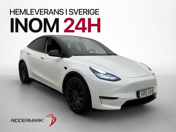 Tesla Model Y Performance AWD Dragkrok MOMS Svensksåld - 2024