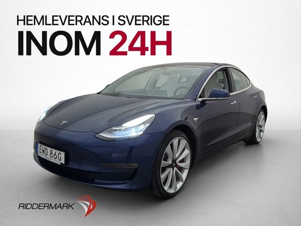 Tesla Model 3 Performance AWD Svenksåld Ljus-interiör Pano - 2019
