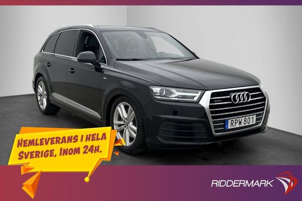 Audi Q7 V6 Q 272hk S-Line 7-Sits Värm BOSE Luft Kamera Drag - 2016