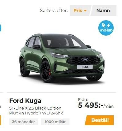 Ford Kuga ST-Line X 2.5 Black Edition Plug-In Hybrid FWD - 2026