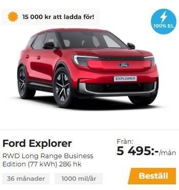 Ford Explorer RWD Long Range Business Edition 5495:- - 2026