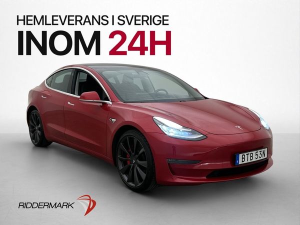 Tesla Model 3 Performance AWD Total-Självkörning Pano Kamera - 2020