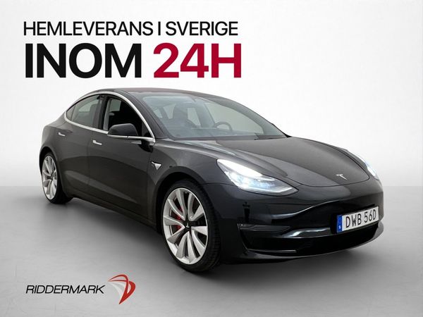 Tesla Model 3 Performance AWD 513hk Pano Navi Kamera Skinn - 2019