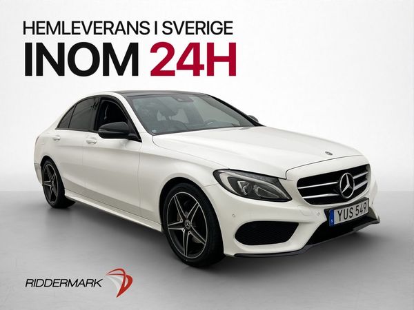 Mercedes C220 d 170hk AMG Line Panorama Skinn Dragkrok - 2018