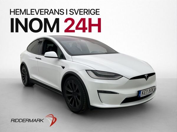 Tesla Model X 6-Sits Yoke Luftfjädring Svensksåld MOMS Drag - 2023