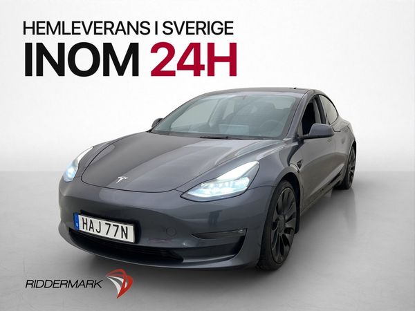 Tesla Model 3 Performance Värmepump Skinn Pano Svensksåld - 2021