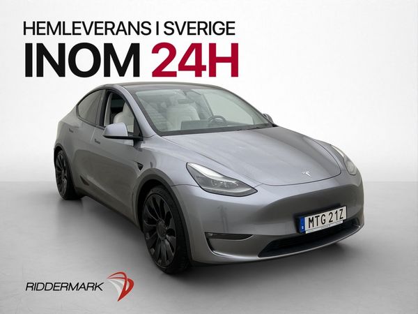 Tesla Model Y Performance AWD Ljus Interiör Dragkrok MOMS - 2024