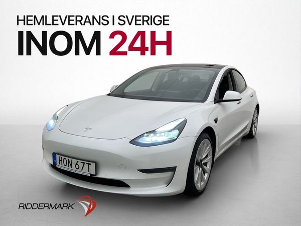 Tesla Model 3 Long Range AWD Värmepump Skinn Pano Drag 440hk - 2021