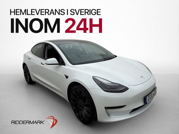 Tesla Model 3 Performance AP Värmepump Svensksåld 513hk - 2023