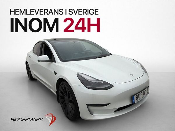 Tesla Model 3 Performance 513hk Autopilot Navi Kamera Läder - 2021