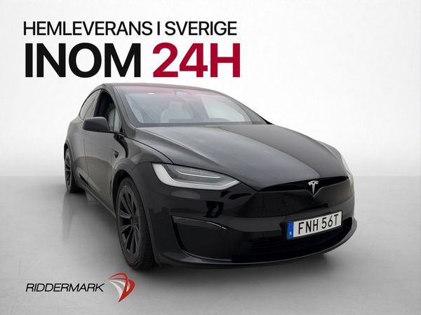 Tesla Model X Plaid 1020hk FSD Ljus-interiör Luftfjädring - 2023