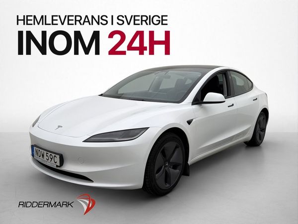 Tesla Model 3 Standard Range Värmepump HW4 T-Vision Rattvärm - 2024