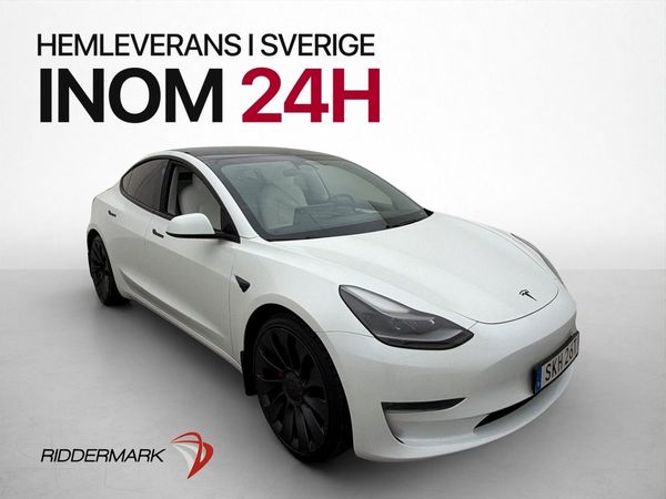 Tesla Model 3 Performance AWD Värm Autopilot Ljus interiör - 2021