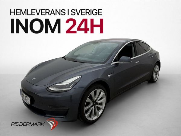 Tesla Model 3 Long Range AWD Autopilot Pano Skinn En Brukare - 2019