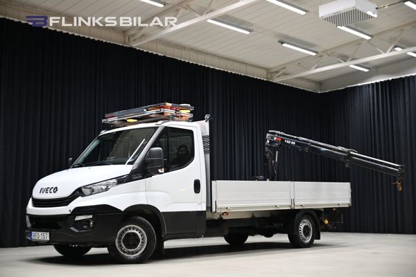 Iveco Daily 156HK Automat|Långflak|Kranbil|3.5ton-drag|Lågmil|Moms - 2018