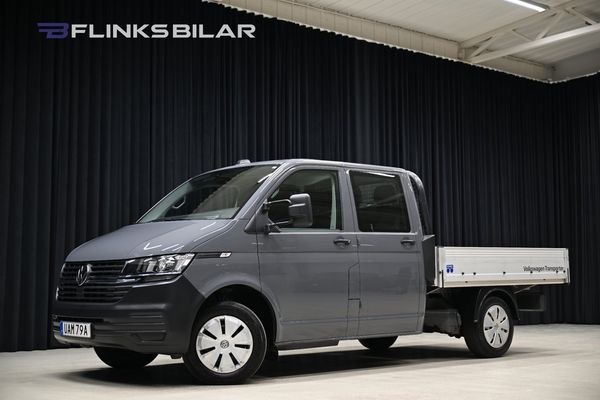 Volkswagen Transporter 2.0 TDI 110HK Dubbelhytt|6-Sits|Flak|Drag|Värmare|Moms - 2022