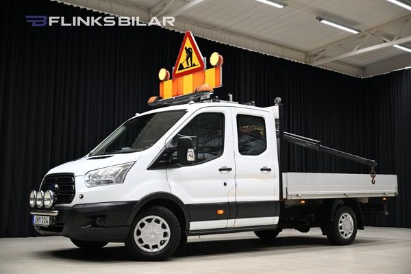 Ford Transit 350 170HK Dubbelhytt|7-Sits|Flak|Kranbil|NyKamrem|Moms - 2017