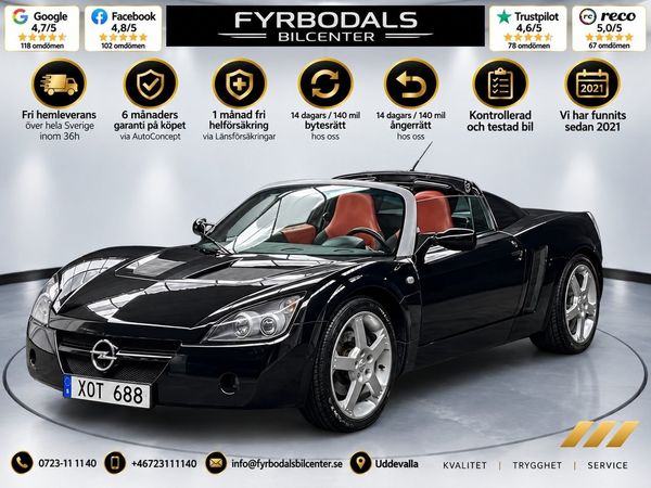Opel Speedster 2,2 L 147hk Manuell Cabriolet Samlarbil 1822kr/månaden - 2002