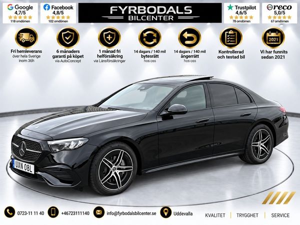 Mercedes E220 D 4MATIC AMG HYPER-SCREEN PANORAMA Nypris 865.400kr - 2024