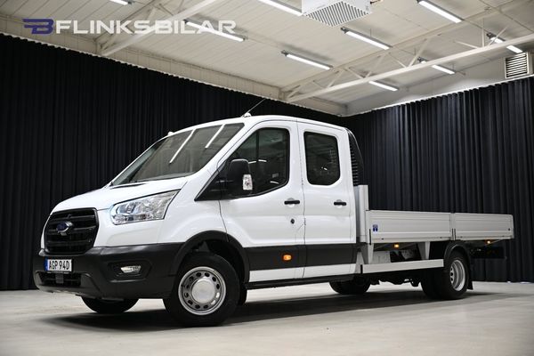 Ford Transit 500 Dubbelhytt 170HK Flak Drag Värmare Moms - 2023